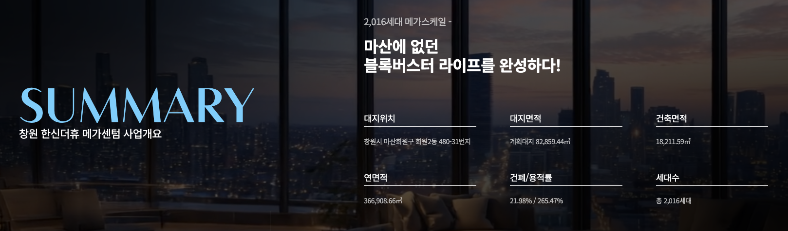 창원 한신더휴 메가센텀 사업개요 이미지